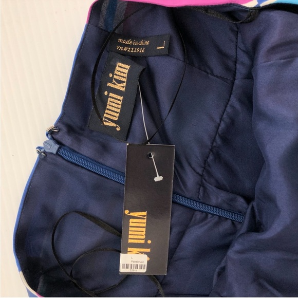 Yumi Kim Multicolor  striped 100% silk Strapless Dress size large - Picture 8 of 10